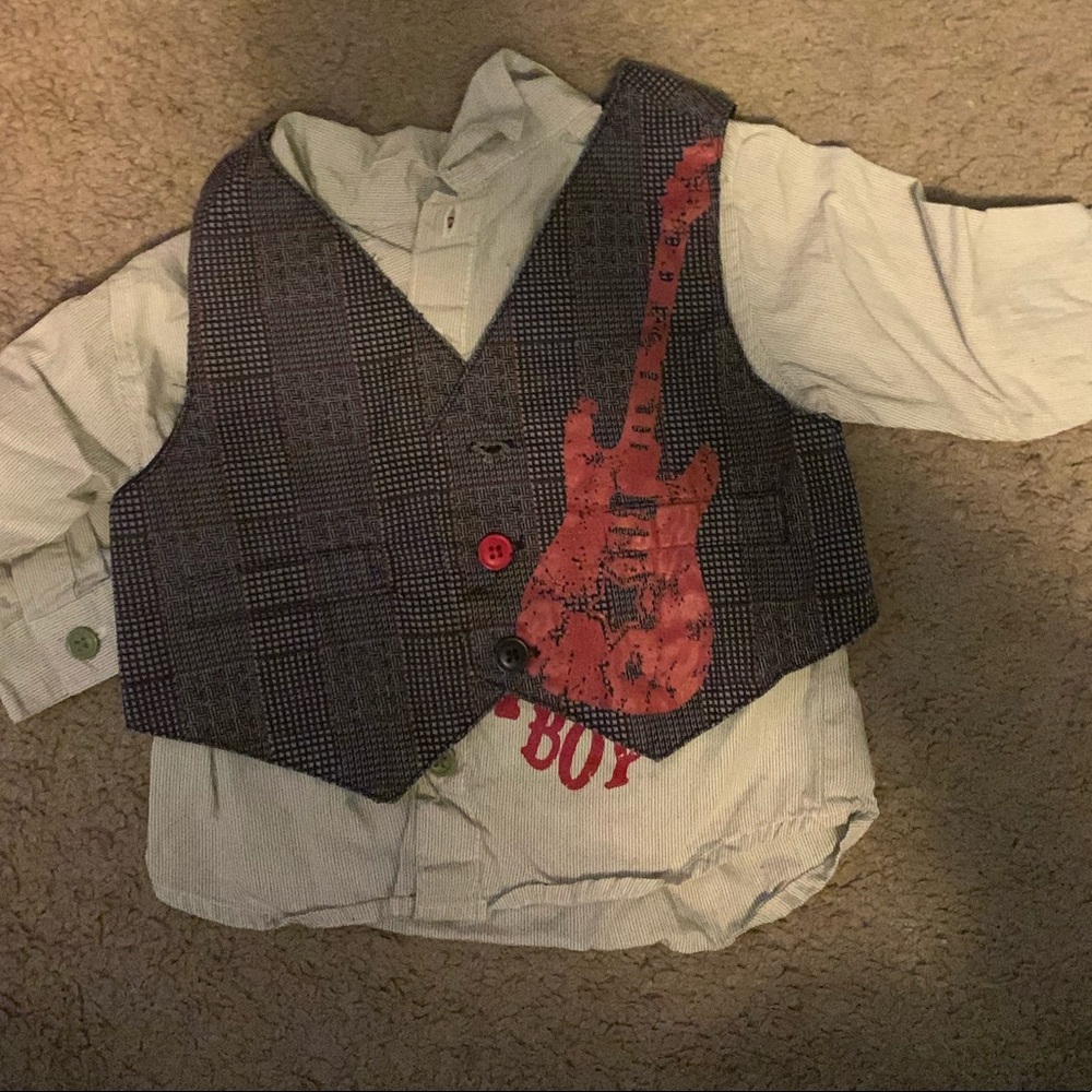 Shirt with vest.
